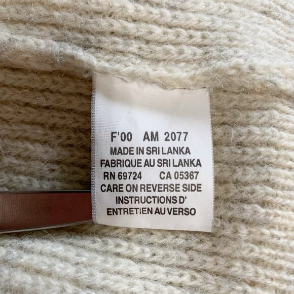 Vintage Columbia Sweater Cream Pullover Shetland Wool Long Sleeve Men's L - Flaw - Picture 6 of 9